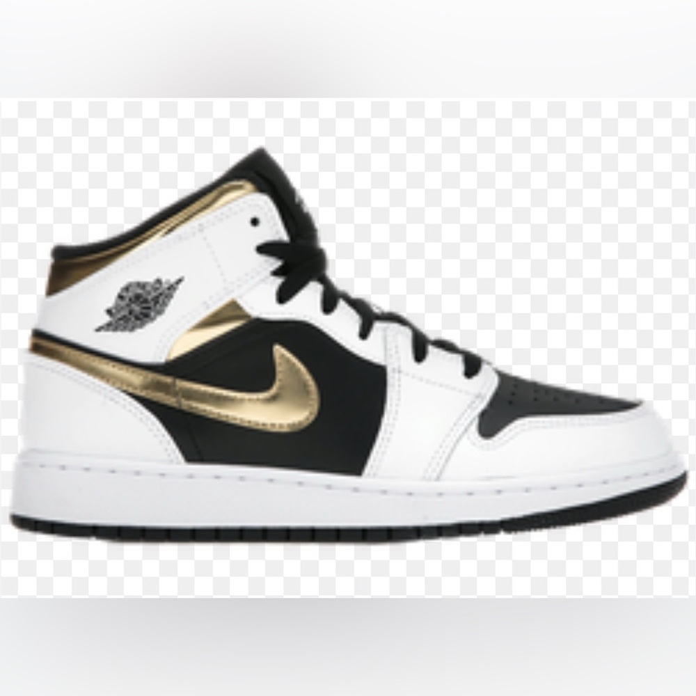 Nike Air Jordan 1 Mid White Gold Black